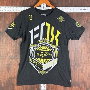 Fox Moto Racing Shirt Short Sleeve T-Shirt Motorcycle Black GuC Men's Large SLIM